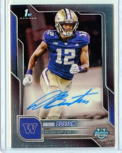 Denzel Boston 2025 Bowman Chrome University Auto Autograph - 1st Bowman - Bild 1 von 2