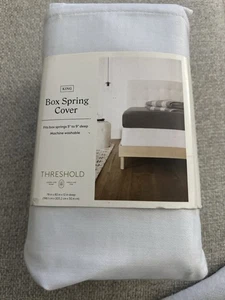 Threshold Box Spring Cover White King Fits 5-9 Inch Deep Box Springs - Picture 1 of 1