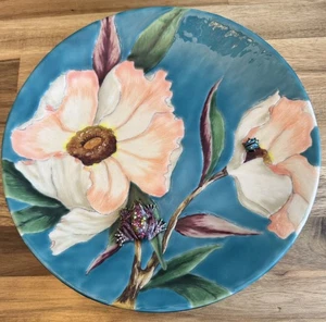 Jay Strongwater Magnolie Blume Marienkäfer Frosch Swarovski Kristalle Teller signiert - Bild 1 von 8