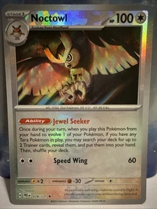Noctowl (patrón Master Ball) 078/131 Sv: Prismatic Evolutions Holo - Imagen 1 de 2