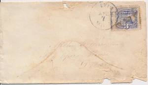 #114 large left margin miscut 3c Locomotive on cover Pontiac Michigan - Picture 1 of 3