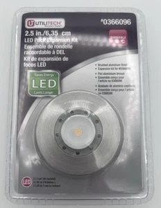 Utilitech Brushed Nickel #0366096 2.5" LED Puck Light Expansion Kit Chrome NEW - Picture 1 of 2