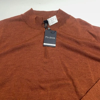 Jos. A. Bank Sweater 4XL Mens 1/4 Zip Neck Merino Wool Brown Rust NWT - Image 1 of 4