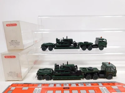 2x wiking H0 1:87 695 01 34 Autoarticolato Magirus Con Bulldozer Sg + Box # - Immagine 1 di 4