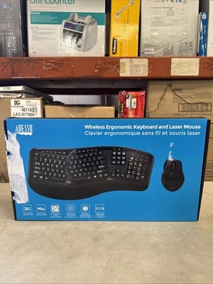 Teclado ergonómico inalámbrico y ratón láser Adesso - WKB1500 GB Foto 1 de 4