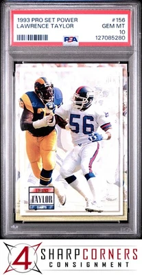 1993 PRO SET POWER #156 LAWRENCE TAYLOR GIANTS HOF PSA 10 - Image 1 of 3