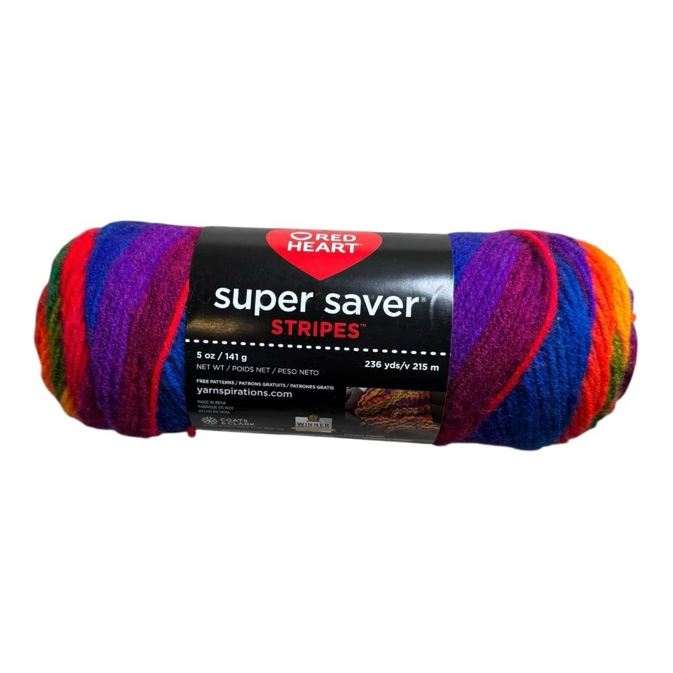 Red Heart Super Saver Yarn Newspaper Stripe 5 Oz 236yds