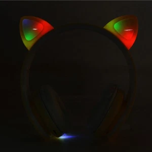LED Noise Reduction Headset Cat Ear Shape BT 5.0 Headset With Mic For Young P CB - Afbeelding 1 van 31