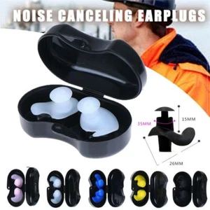1Pair Silicone Ear plugs Earplugs Sleeping Shooting Reusable Noise Reduction - Picture 1 of 17