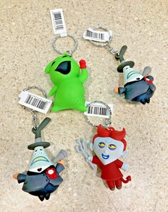 Four Nightmare Before Christmas Key Ring Keychain Ornament Figure Charm Lot - Picture 1 of 5