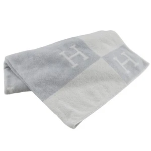 HERMES Paris Cotton Beach Towel Avalon Bath Mat Towel Logo Light blue 115×87cm - Picture 1 of 9