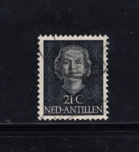 Antillas Neerlandesas 1950 21c negro Queen Juliana VFU Sc 220 - Imagen 1 de 1