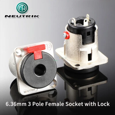 1pcs NEUTRIK 6.35mm 3 Pin Mono Stereo Connector NJ3FP6C Audio Socket Female - Image 1 of 4