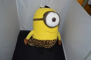 ONE EYE CAVEMAN Minion Plüsch - Leopardenmuster mit Schwanz - Knochen im Haar - 15 Zoll L8 - Bild 1 von 4