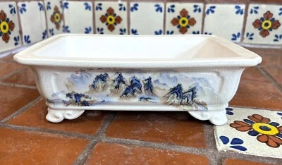 Yixing 9" High Quality Unglazed Hi Temp Fired Rectangular Bonsai Pot - Image 1 of 4