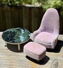 IDEAL Vintage PETITE PRINCESS Coffee Table & Lilac Chair/Ottoman Doll Furniture