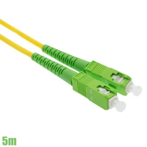 5M SC/APC to SC/APC Fiber Optic Simplex Singlemode Optical Patch Cable Yellow - Picture 1 of 1
