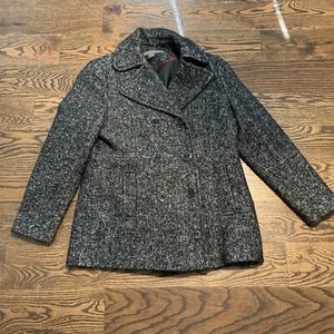 Kenneth Cole Reaction Women's Large Wool  Blend Static Double Breasted Pea Coat - Picture 1 of 12
