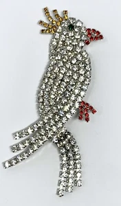 Papagei Kakadu großer Strass Vogel handgefertigt mit Swarovski Kristallen USA - Bild 1 von 5