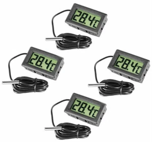 4X DIGITAL AQUARIUM REPTILE VIVARIUM THERMOMETER WITH PROBE FREEZER UK SELLER - Picture 1 of 1