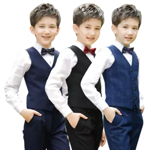 Young Wedding Communion Party Suit Vest Set Kids Suits, Kids Suit 4pcs - Picture 1 of 13