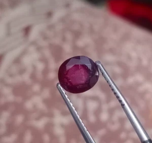 1.30 Ct Natural Cut Red Color Ruby  Loose Gemstone From Afghanistan - Picture 1 of 18