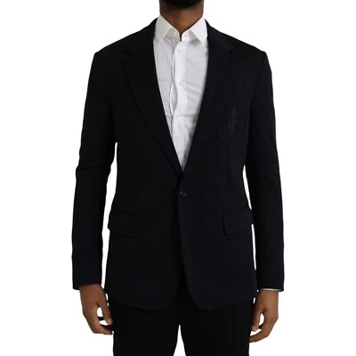 DOLCE & GABBANA Blazer Black Wool Single Breasted Coat Men IT44/US34/XS 2330usd - Image 1 of 4