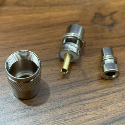 UHF male PL259 solder connector Reducer for RG58 RG8 RG400 LMR195 RG142 Cable - Image 1 of 2