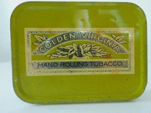 Antique Tobacco Advertising Tin, GOLDEN VIRGINIA (U.S. Version?) 2 oz Flat Tin - Picture 1 of 16