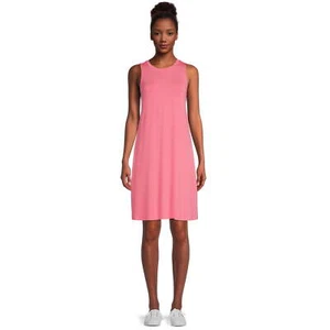 Time and Tru Women's Pink Sleeveless Knit Dress with Pockets - Size: M (8-10) - Picture 1 of 2