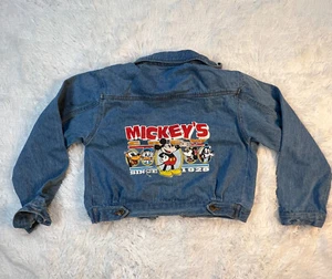 Disney & Co Denim Jacket Youth Large Vtg 90s Collared Button Mickey And Friends - Picture 1 of 11