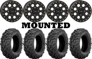 Kit 4 Sedona Mud Rebel R/T 26x9-14/26x11-14 on SB-7 Beadlock Matte Black TER - Picture 1 of 5