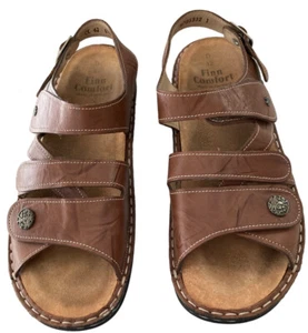 42 10 Finn Comfort Damen Sandale Gomera Weichbettung 82562 cognac plisseelight - Bild 1 von 10