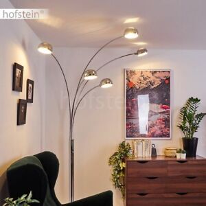 Steh Boden Stand Lampe 5-flammig Wohn Schlaf Raum Zimmer Beleuchtung Glas modern