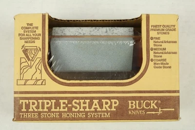Sistema de afilado de 3 piedras Buck Triple-Sharp vintage Foto 1 de 2