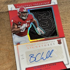 2018 National Treasures Collegiate Bradley Chubb RPA #5/5 Georgia Logo Shield - Picture 1 of 3