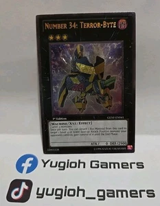 YUGIOH NUMBER 34 TERROR BYTE GENE-EN041 1DT EDITION ULTIMATE LIGHT PLAYED - Picture 1 of 2