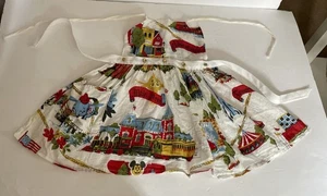 RARE Young Girl's Vintage Apron Handmade Disneyland Linen Fabric Sz 3-4 - Bild 1 von 12
