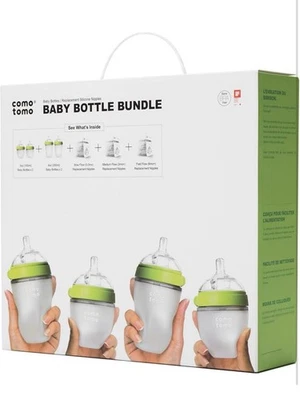 Comotomo BUNDLE1_G Green Baby Bottles - 4 Pieces - Image 1 of 4