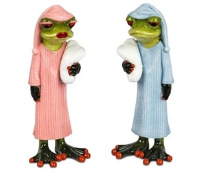 768445 Frosch Schlafmütze 7 x 17cm Figur aus Kunststein gefertigt - Imagen 1 de 1