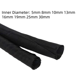 Flex PET Geschlitzt Kabelschutz Kabelschlauch Schwarz Gewebeschlauch Ø5 - Ø30mm - Picture 1 of 5