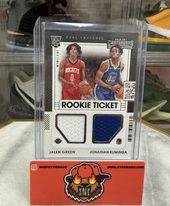 Boleto de novato Panini Contenders 2021-22 parche doble verde Jalen/Jonathan Kuminga - Imagen 1 de 2
