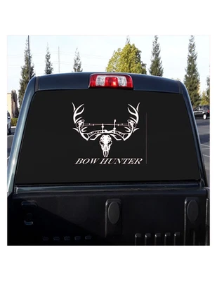 Adesivo/decalque de caça Bow Hunter crânio de veado com arco - Imagem 1 de 3