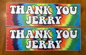 Set of 2 Thank You Jerry 8" x 2.5" Tie Dye Vinyl Decals - Grateful Dead Tie Dye - Picture 1 of 4