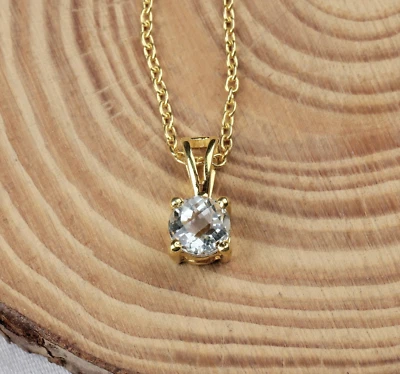 18k Placcato Oro Giallo Verde Ametista Gemma Ciondolo Collana Regalo Per Moglie - Immagine 1 di 4