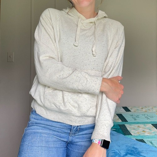 OFF WHITE Felpa con cappuccio maglione maculato panna marina vecchia