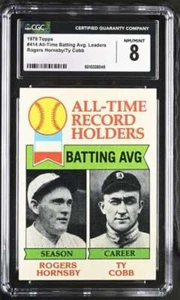 1979 TOPPS #414 ROGERS HORNSBY/TY COBB CGC 8 NM/MINT TIGERS ATL 1691 - Picture 1 of 2