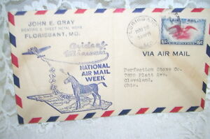 Airmail Envelope 1938 National Air Mail Week Six Cent Stamp Advertising Missouri
