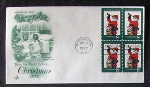 USA FDC SC #1472 CHRISTMAS 1972 by ArtCraft block of 4. - Picture 1 of 1