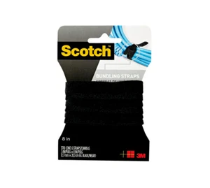 Scotch Bundling Straps RF3710, 0.5 in x 8 in, (12,7 mm x 20,3 cm) Black - Picture 1 of 3